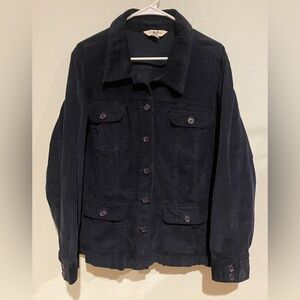St. John's Bay Women's Dark Navy Corduroy Utility Jacket